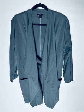 Aria X Mode Elevated Essentials Grey Draped Open Front Jacket Cardigan 1/S